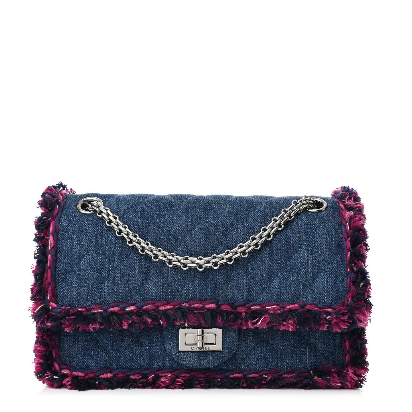 Denim Tweed 2.55 Reissue 225 Flap Blue Dark Pink