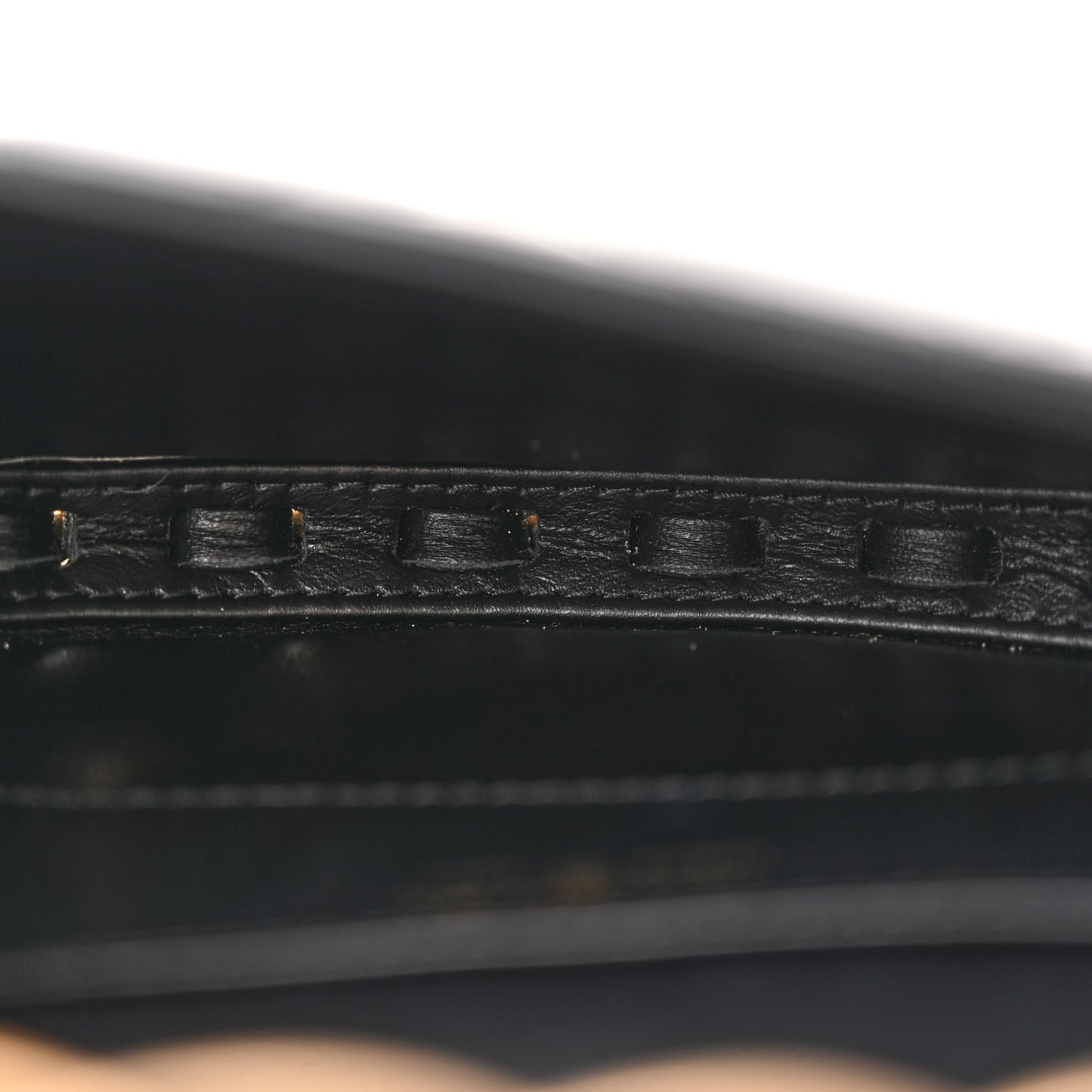 Patent Calfskin Quilted Chain Hoop Bag Black