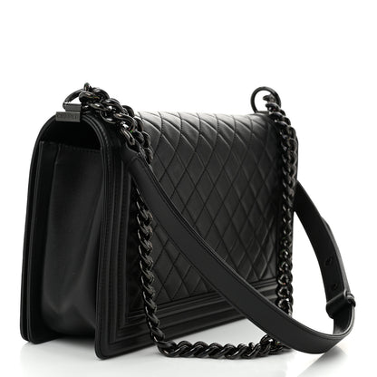 Chanel Calfskin Quilted New Medium Boy Flap So Black 3 of 11