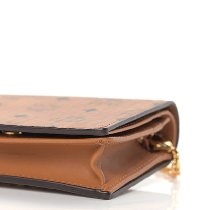 MCM Visetos Original Mini Chain Wallet Cognac 8 of 8