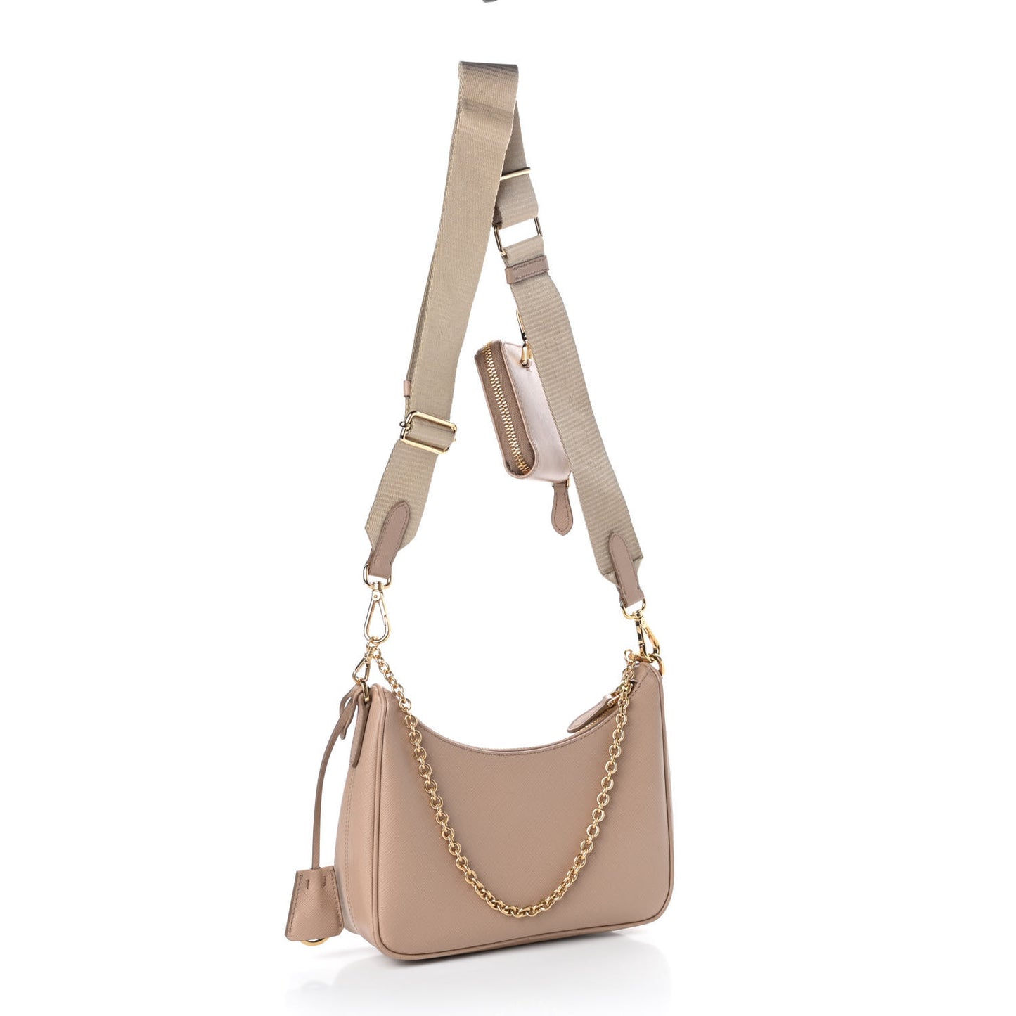 Saffiano Re-Edition 2005 Shoulder Bag Cammeo Beige
