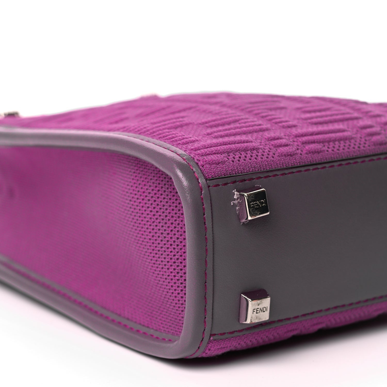 Fendi Technical Fabric Vitello Ceylon Plexiglass FF Mini  Sunshine Shopper Tote Pink Bouganville 7 of 8