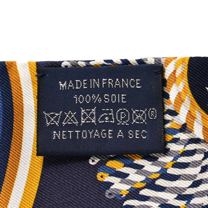 Hermes Silk Epaulettes De Gala Twilly Marine Gold White 3 of 4