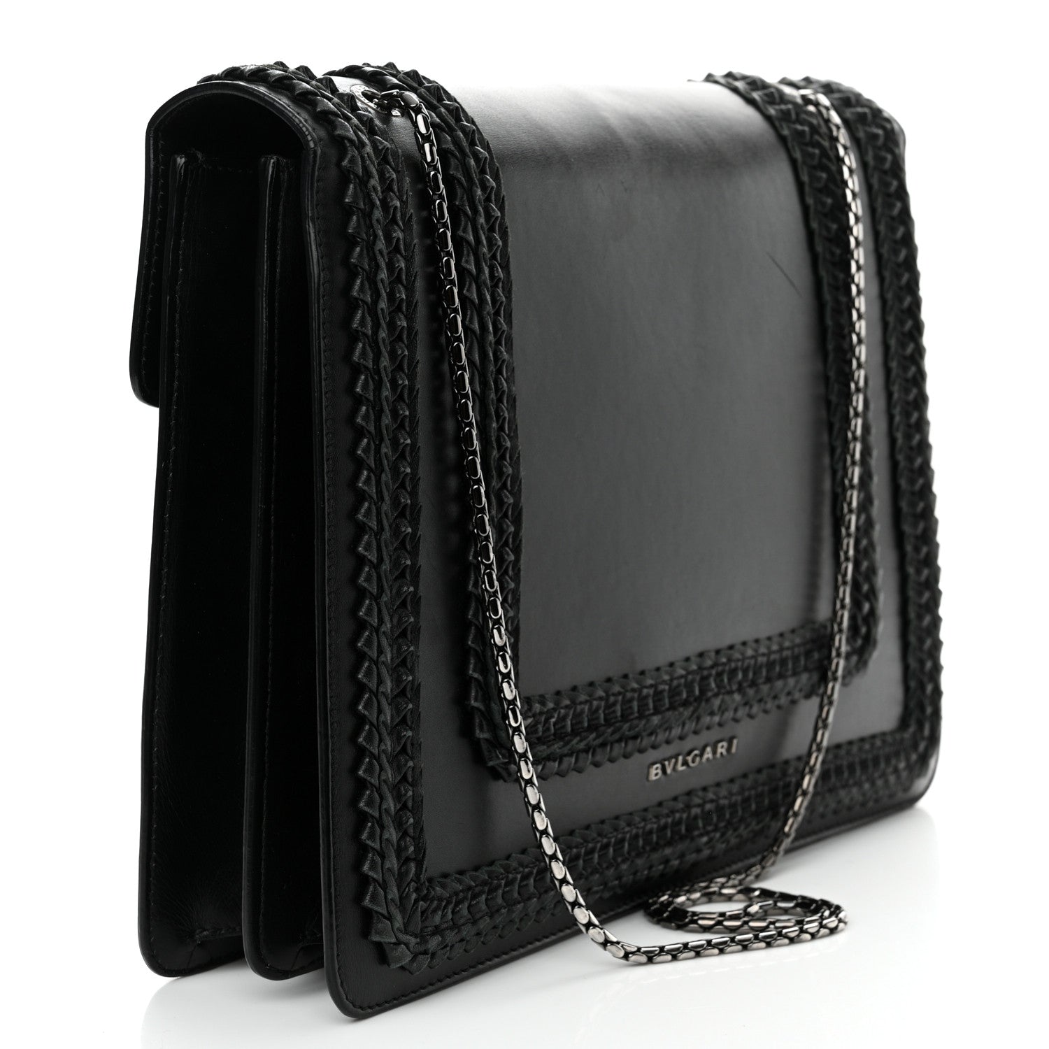 Bulgari Calfskin Plisse Serpenti Forever Crossbody Bag Black 4 of 15