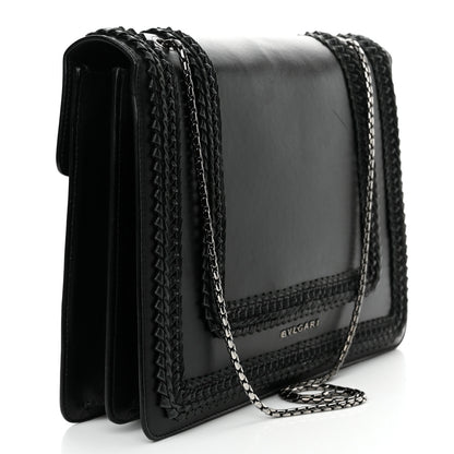 Bulgari Calfskin Plisse Serpenti Forever Crossbody Bag Black 4 of 15