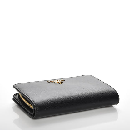 Prada Saffiano Compact Wallet Nero Black 4 of 6