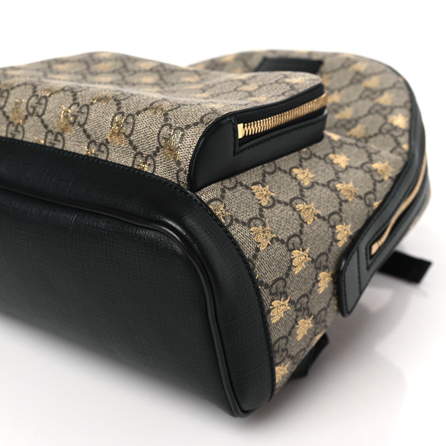 Gucci GG Supreme Monogram Bees Print Small Day Backpack Beige Oro Black 9 of 11
