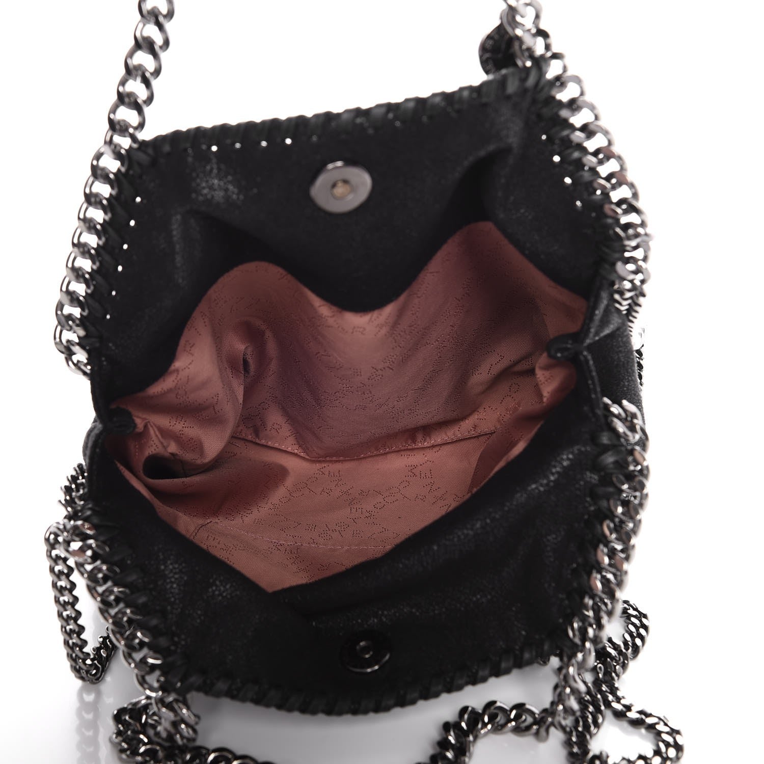 Stella McCartney Shaggy Deer Mini Falabella Fold Over Tote Black 6 of 8