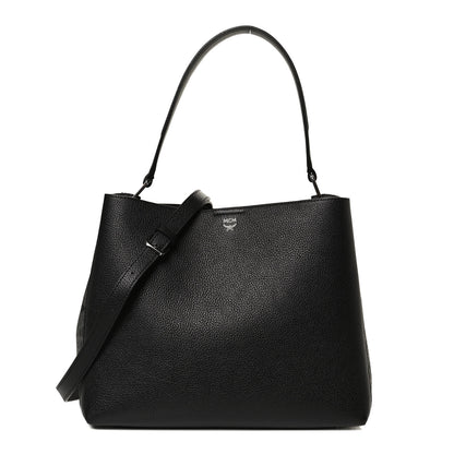 MCM Grained Calfskin Visetos Medium Sarah Hobo Black 1 of 17