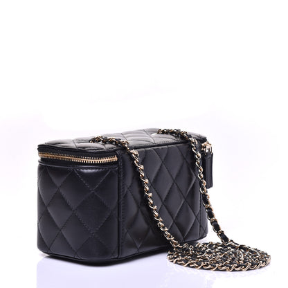 Chanel Lambskin Quilted Small Vanity Case With Chain Black 3 of 10