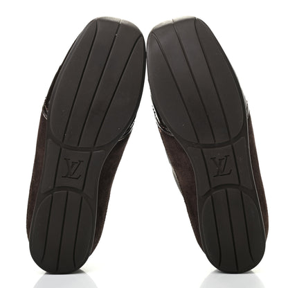 Louis Vuitton Monogram Suede Patent Speeding Velcro Sneakers 39 5 of 10