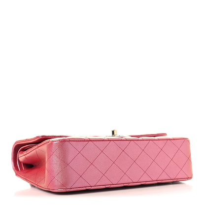 Chanel Iridescent Caviar Quilted Medium Double Flap Dark Pink 4 of 10