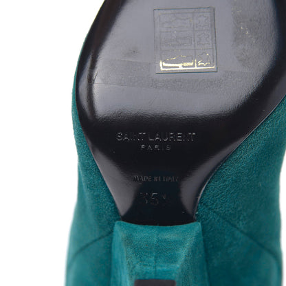 Saint Laurent Suede Niki 105 Thigh High Boots 35.5 Petrol Blue 8 of 8