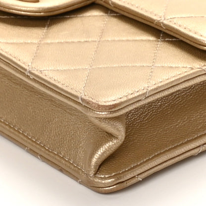 Chanel Metallic Lambskin Quilted Small Chic Pearls Flap Gold 8 of 8