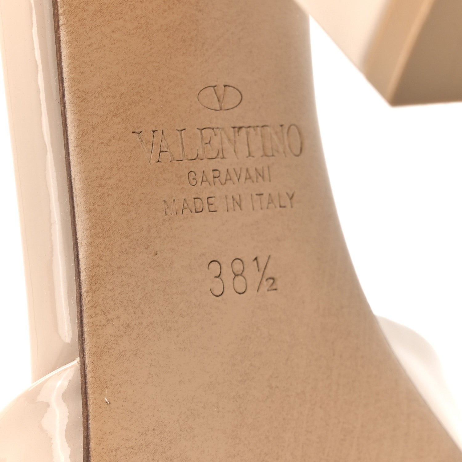 Valentino Garavani Patent One Stud Ankle Strap 90mm Sandals 38.5 Poudre 7 of 10