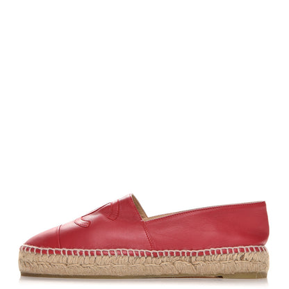 Chanel Lambskin CC Espadrilles 39 Red 1 of 10