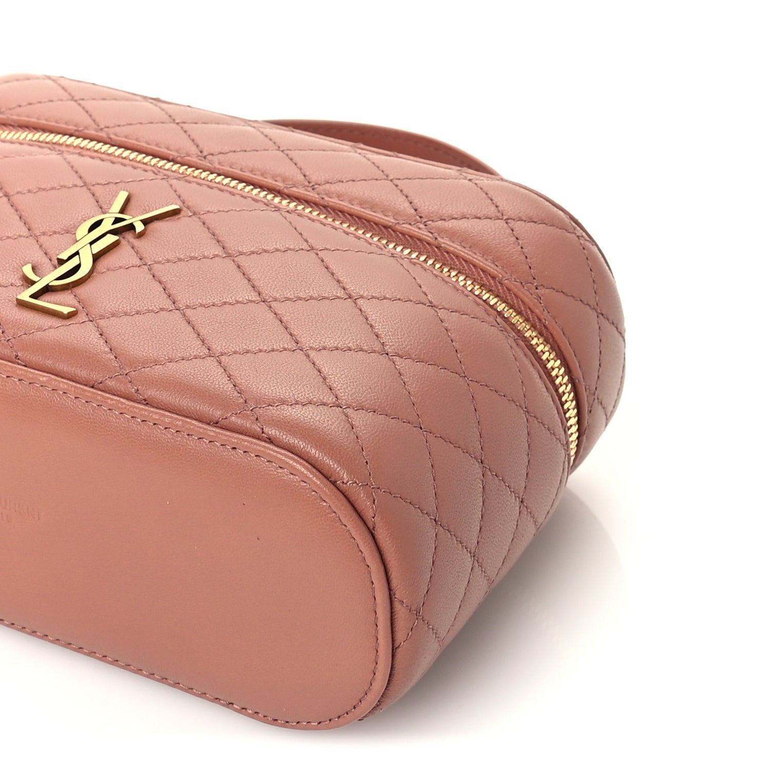 Saint Laurent Lambskin Quilted Mini Gaby Vanity Case Barely Pink 8 of 8