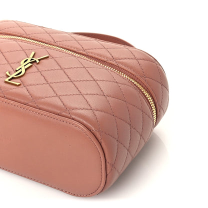 Saint Laurent Lambskin Quilted Mini Gaby Vanity Case Barely Pink 8 of 8