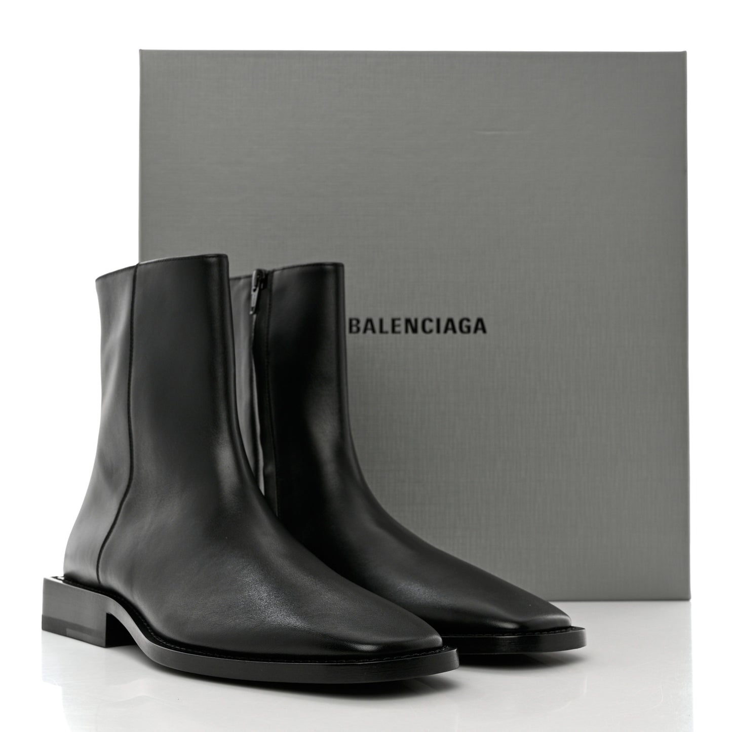 Calfskin Soft Rim Ankle Booties 40 Black