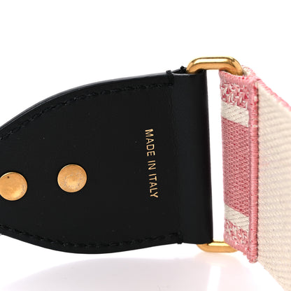 Christian Dior Canvas Embroidered Shoulder Strap Pink Multicolor 3 of 4