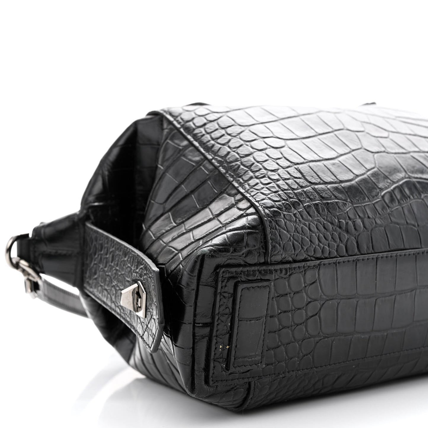 Calfskin Crocodile Embossed Medium Soft Antigona Black
