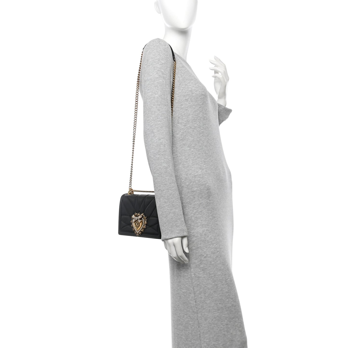 Calfskin Medium Devotion Crossbody Bag Black