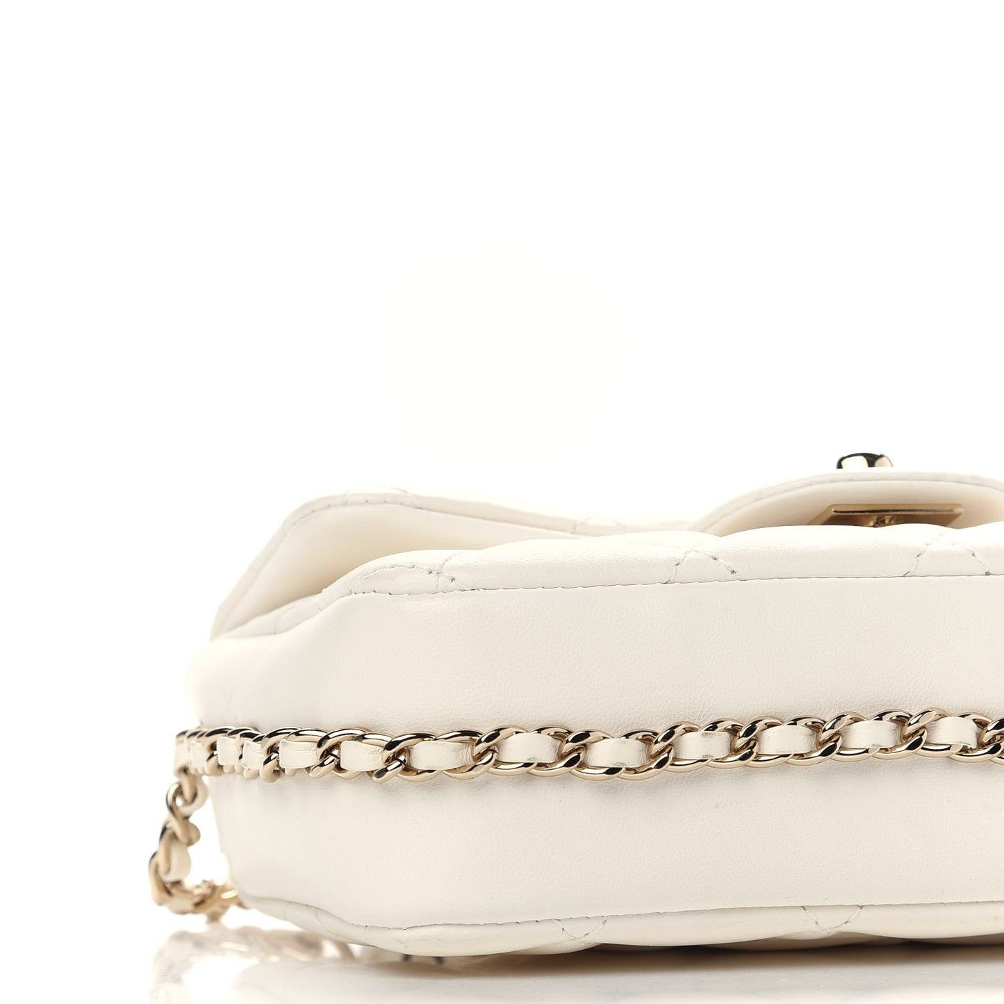 Lambskin Quilted Mini My Precious Flap White
