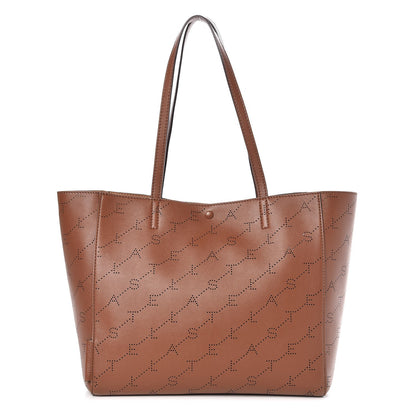 Stella McCartney Eco Alter Nappa Perforated Logo Tote Brown 1 of 8