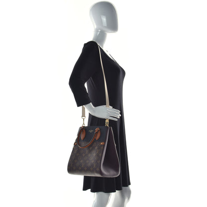 Louis Vuitton Calfskin Monogram Fold Tote MM Black Wine Cream 2 of 10