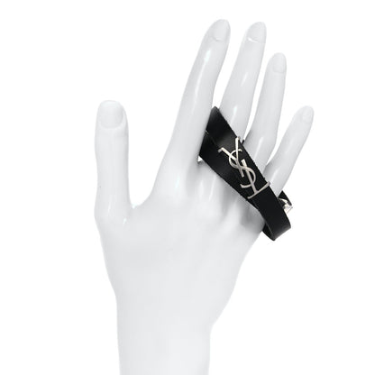 Saint Laurent Calfskin Opyum Double Wrap Bracele Black 2 of 4