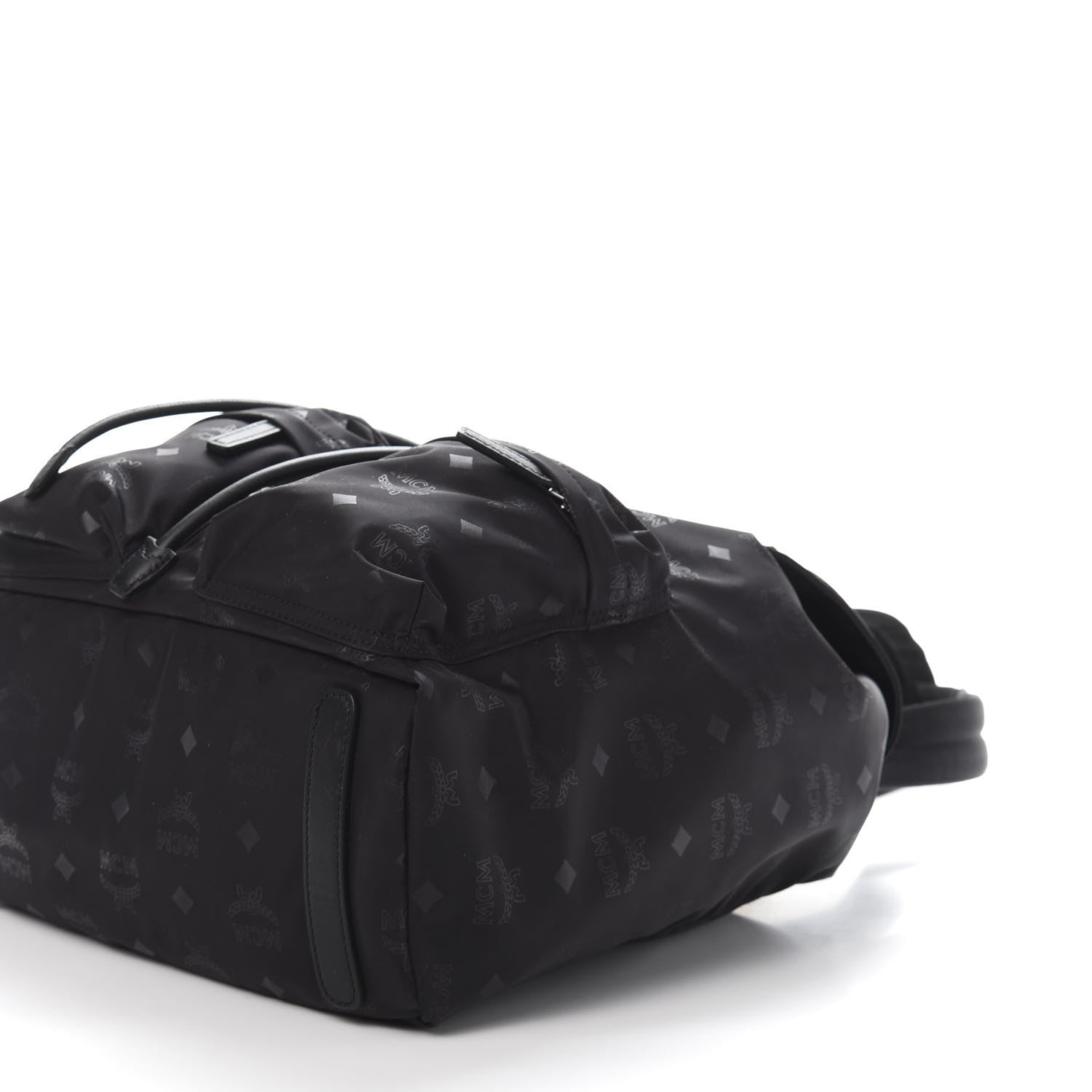 MCM Nylon Monogram Small Tivitat Two-Pocket Backpack Black 6 of 10