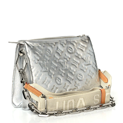 Louis Vuitton Metallic Lambskin Embossed Monogram Coussin PM Silver 3 of 11