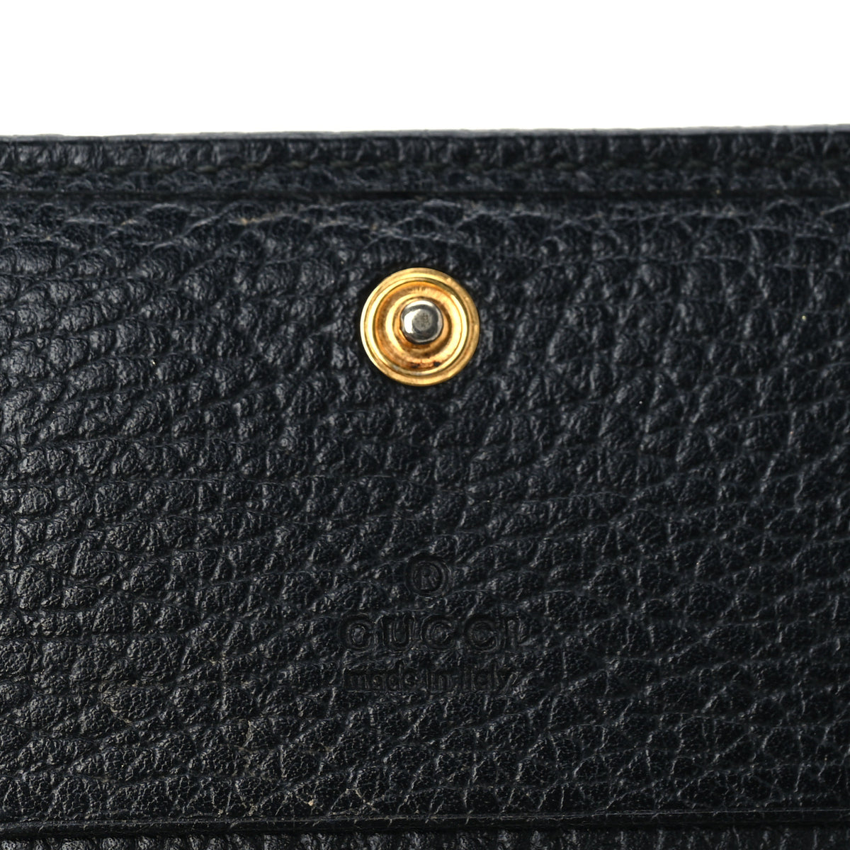 Pebbled Calfskin GG Marmont Card Case Black