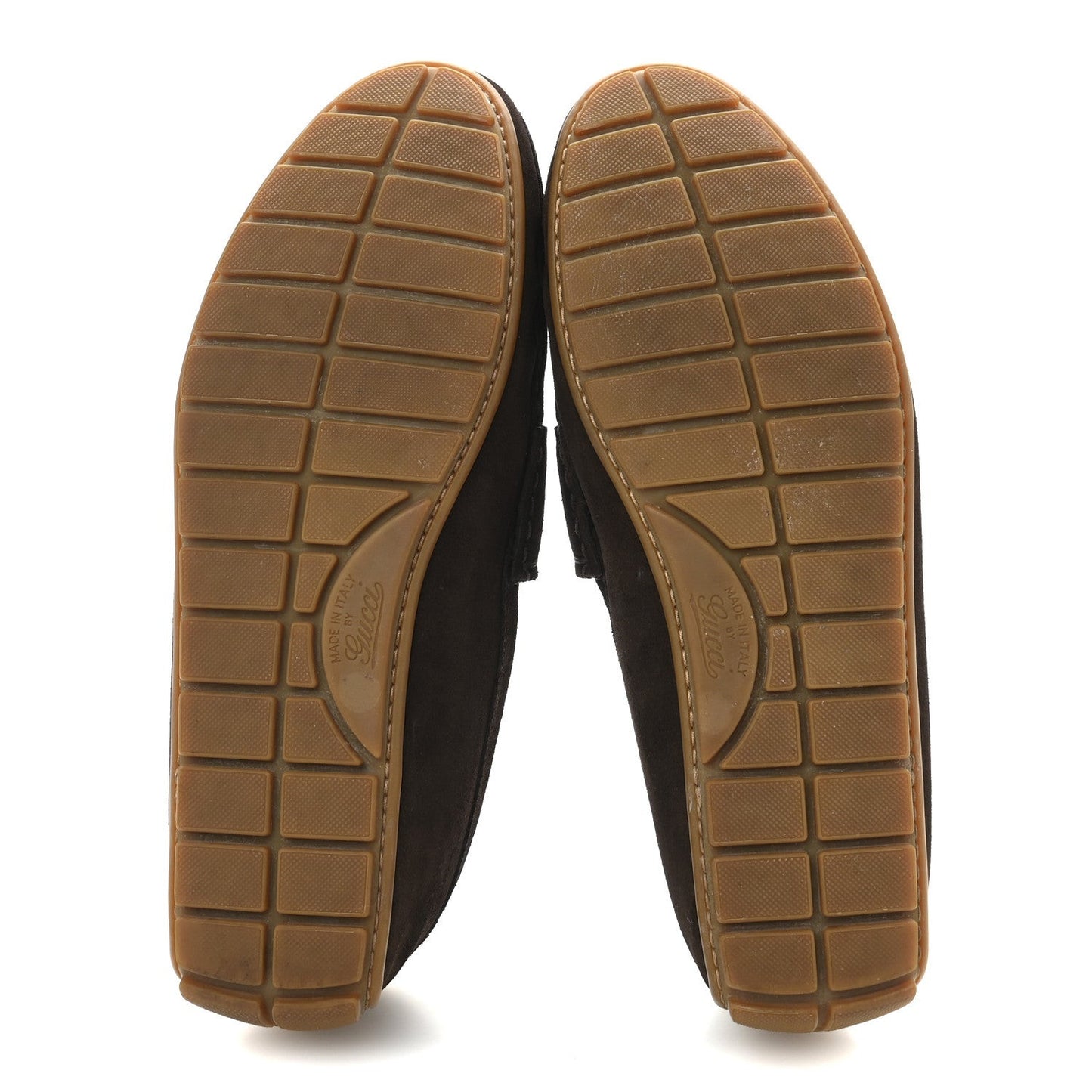 Suede Mens InterLocking G Driver Loafers 8 Cocoa