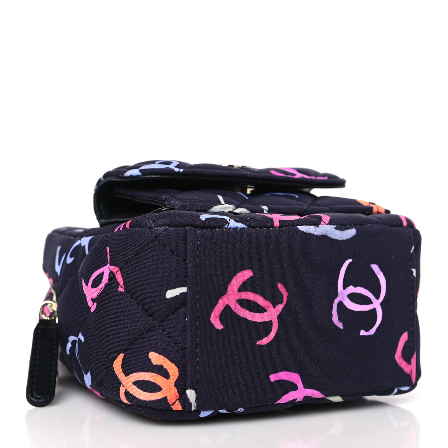 Printed Fabric Quilted CC Mini Classic Backpack Black Multicolor