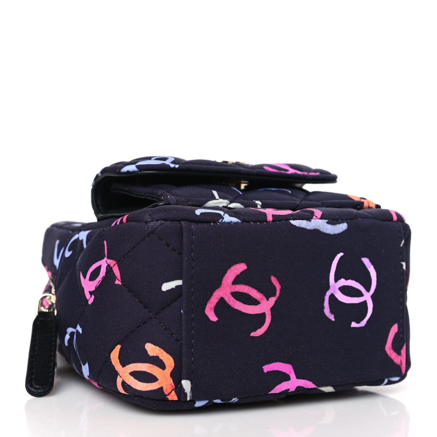 Chanel Printed Fabric Quilted CC Mini Classic Backpack Black Multicolor 4 of 10