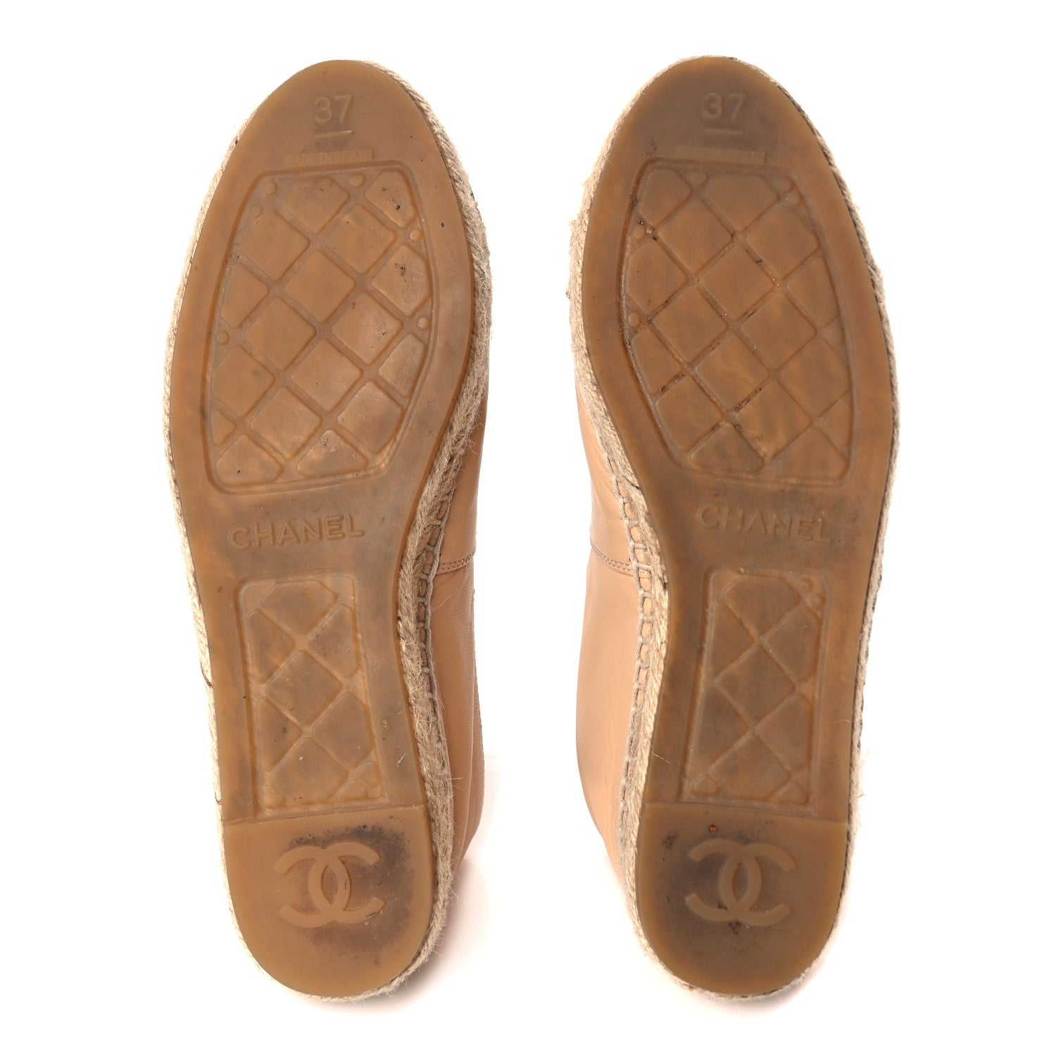 Chanel Lambskin CC Espadrilles 37 Beige Black 7 of 10