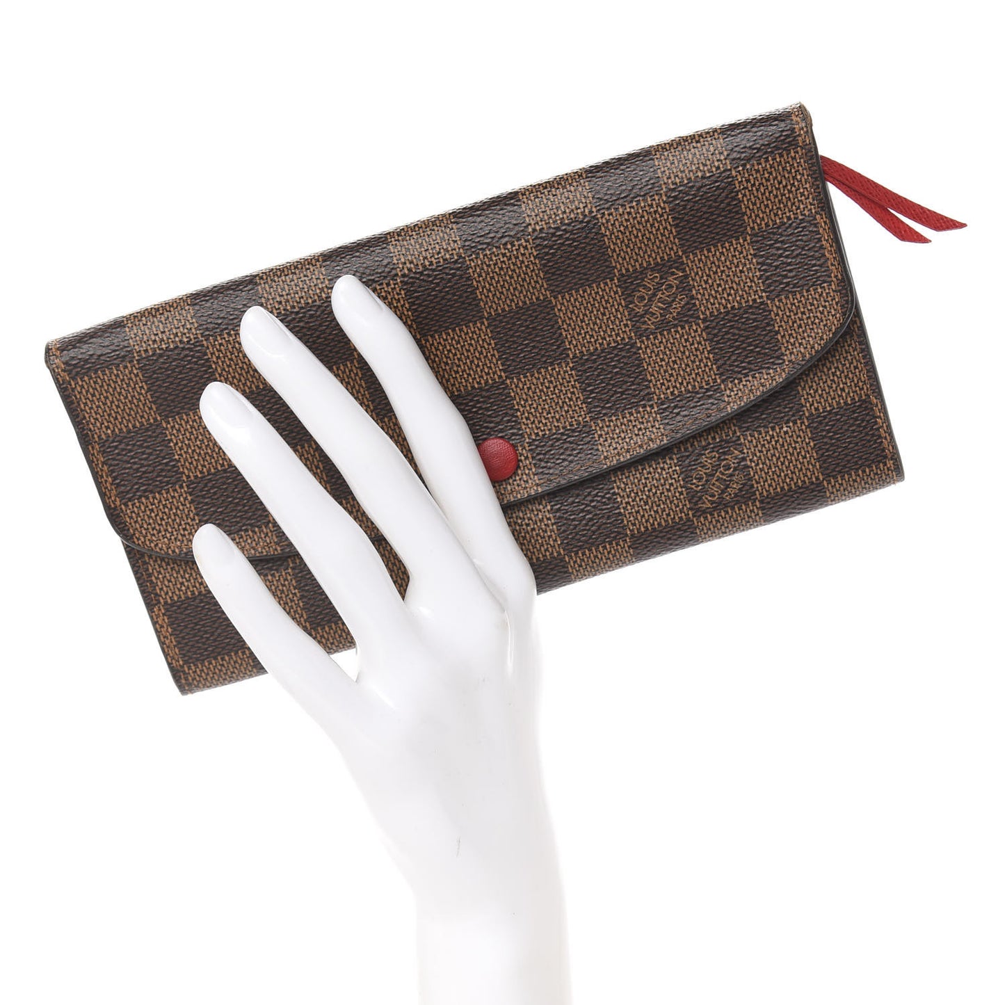 Damier Ebene Emilie Wallet Red