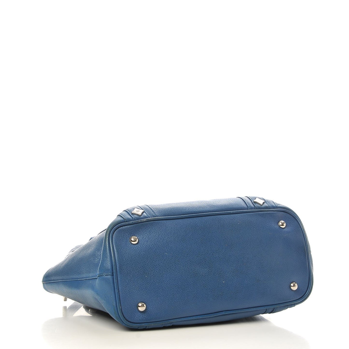 Calfskin Studded Tote Bag Blue