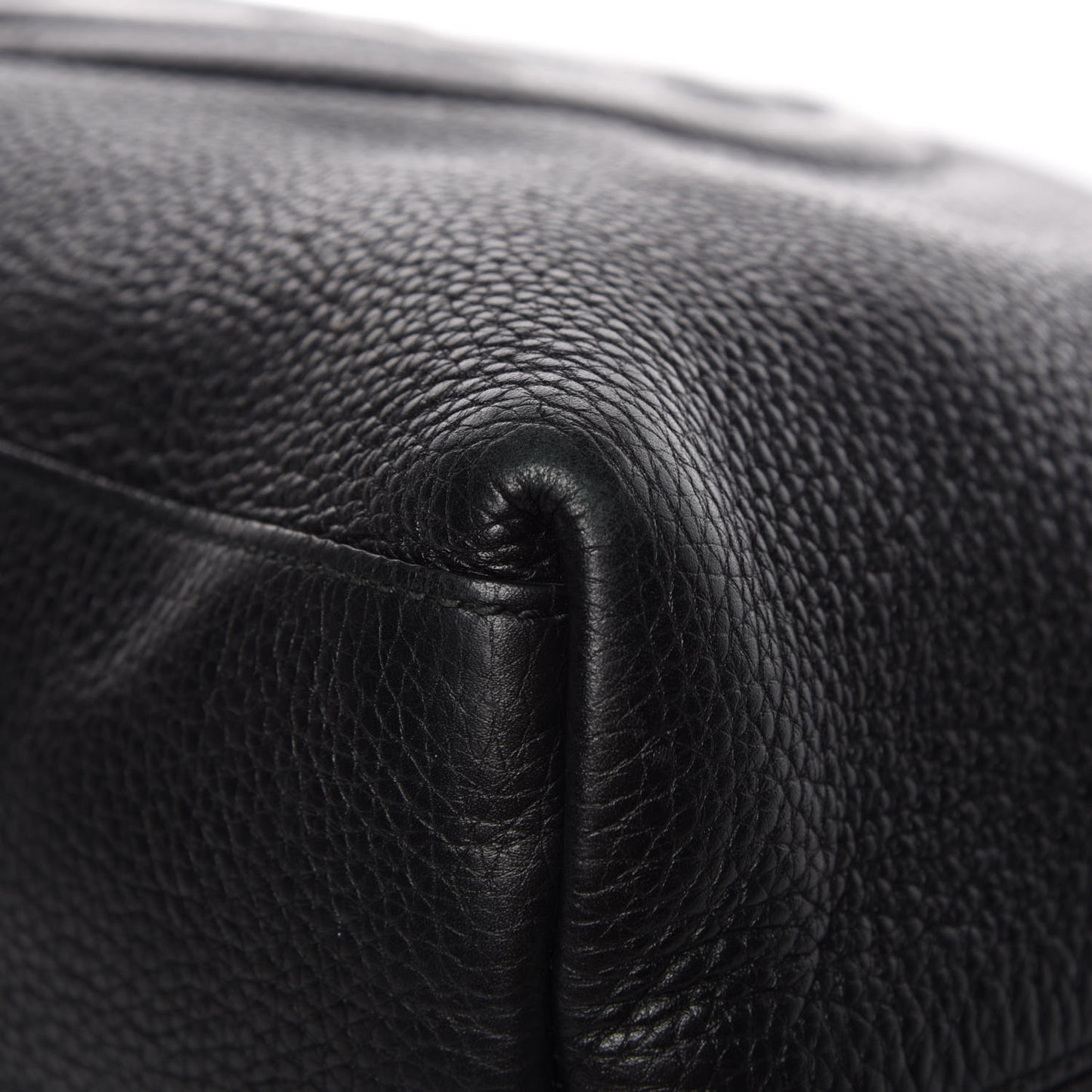 Pebbled Calfskin Medium Soho Chain Shoulder Bag Black