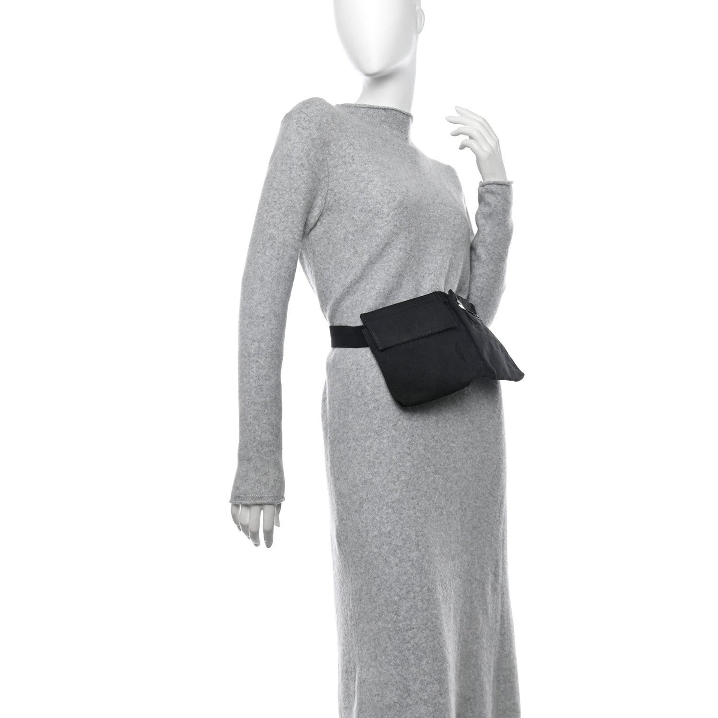 GG Monogram Double Pocket Belt Bag Black