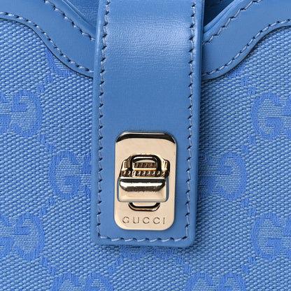 Gucci Calfskin Monogram Mini Moon Side Shoulder Bag Blue 6 of 8