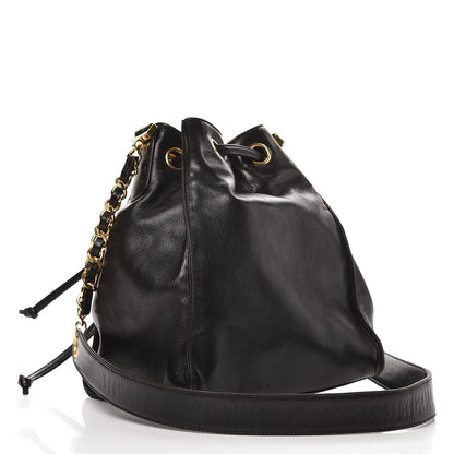 Chanel Lambskin CC Drawstring Shoulder Bag Black 3 of 11