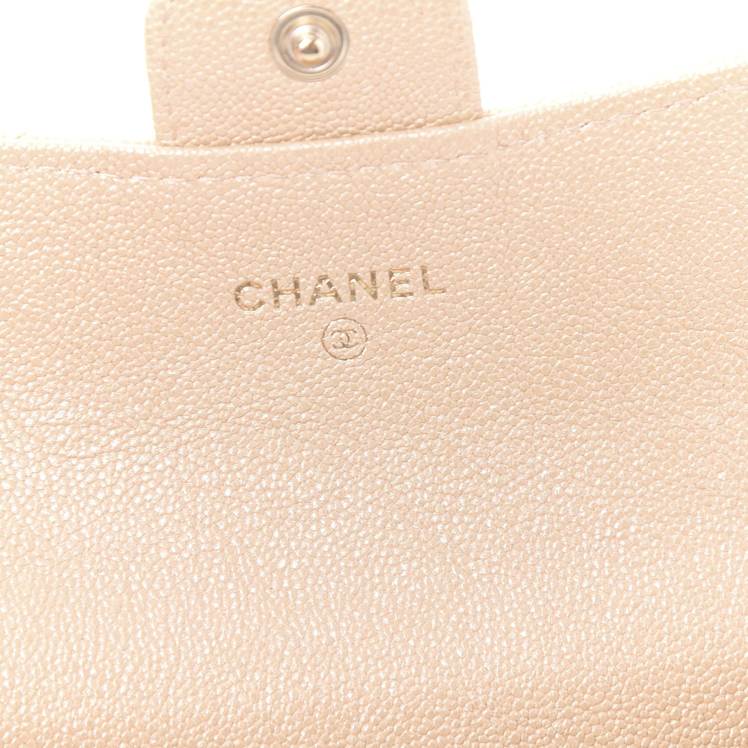 Chanel Iridescent Caviar Quilted Flap Card Holder Beige 8 of 12