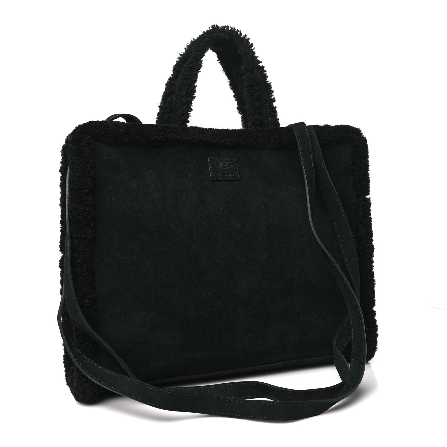 Telfar X UGG Suede Shearling Medium Shopping Bag Raw Black 3 of 10