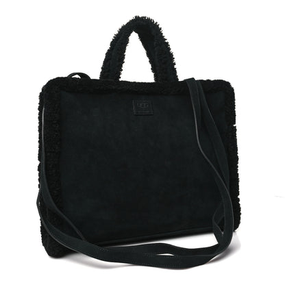 Telfar X UGG Suede Shearling Medium Shopping Bag Raw Black 3 of 10