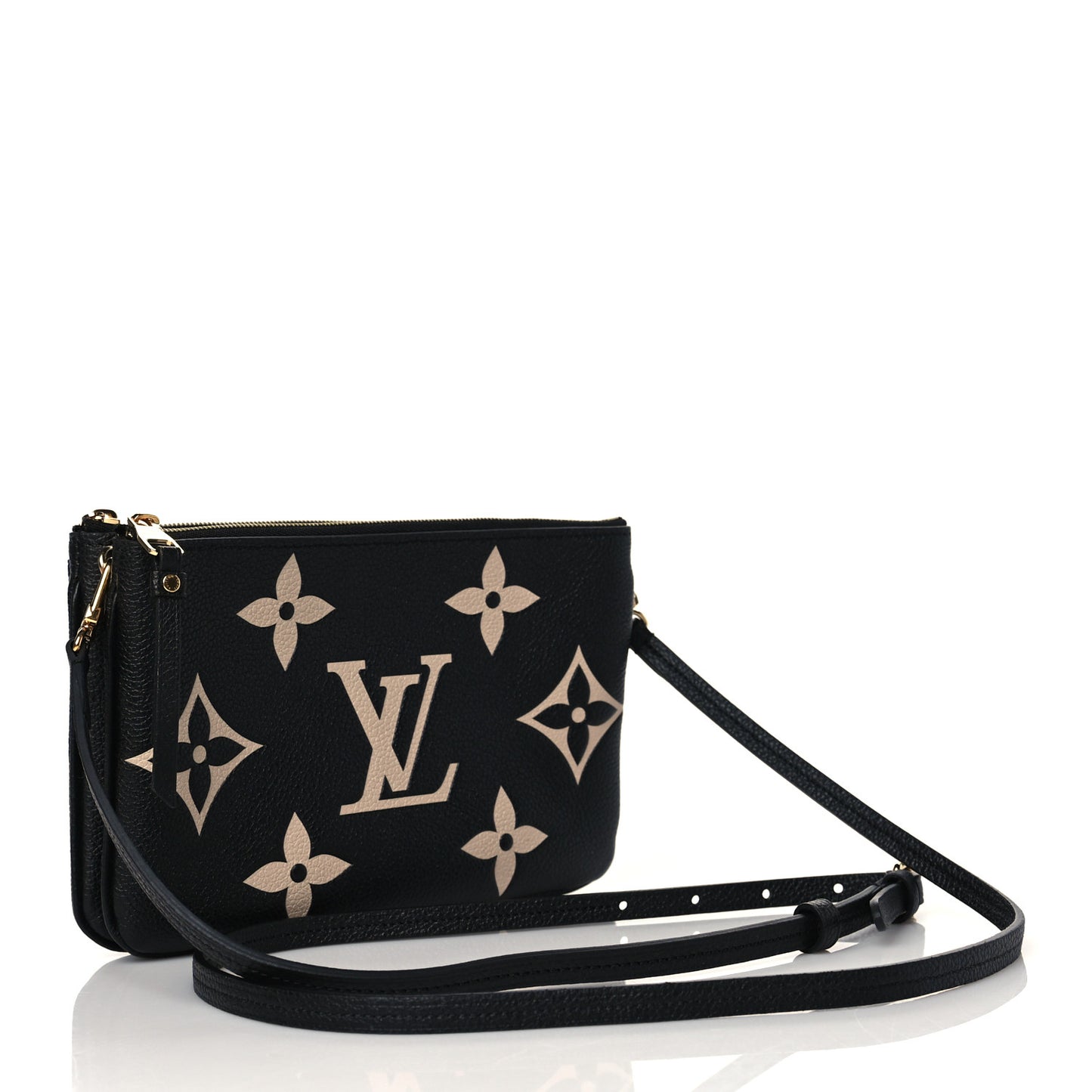 Empreinte Monogram Giant Double Zip Pochette Black Cream