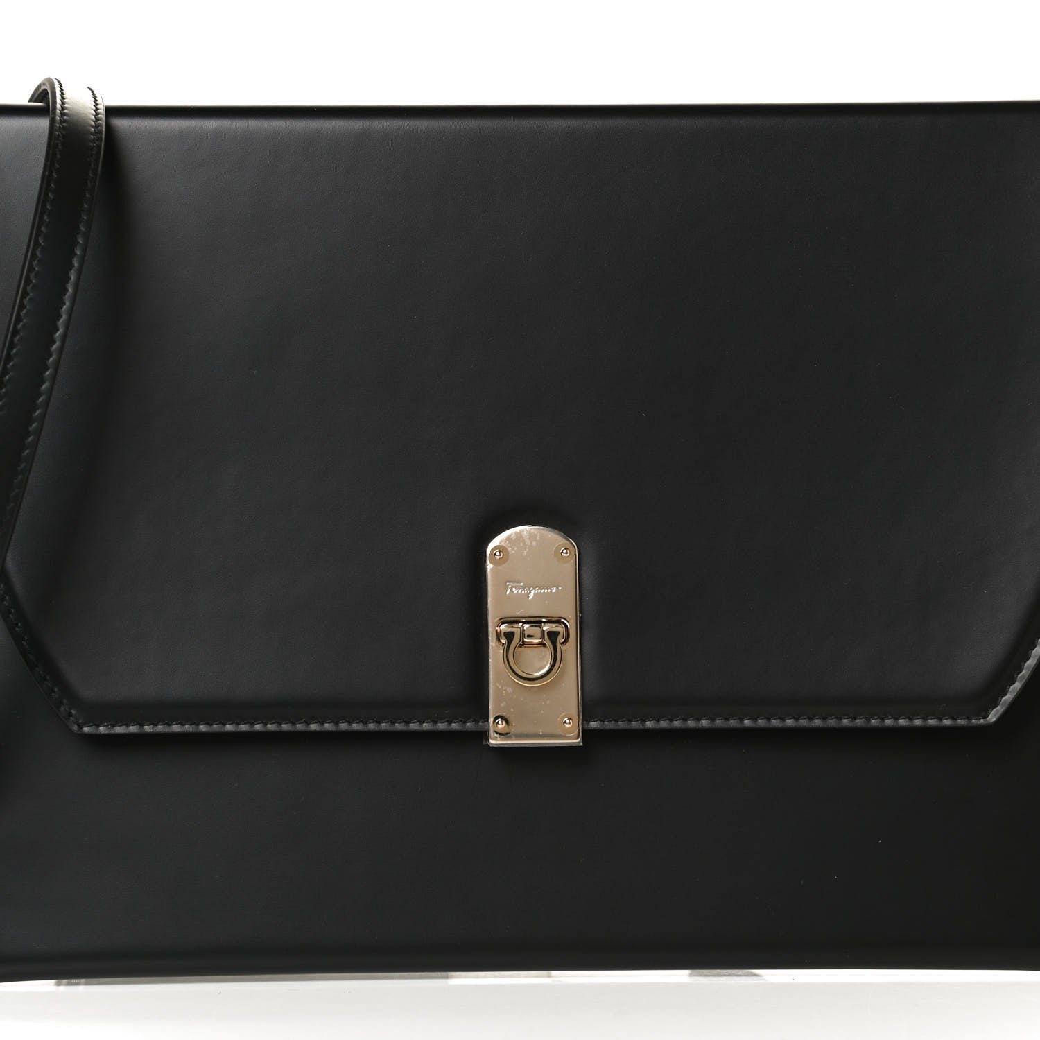 Salvatore Ferragamo Smooth Calfskin Boxyz Shoulder Bag Black 6 of 8