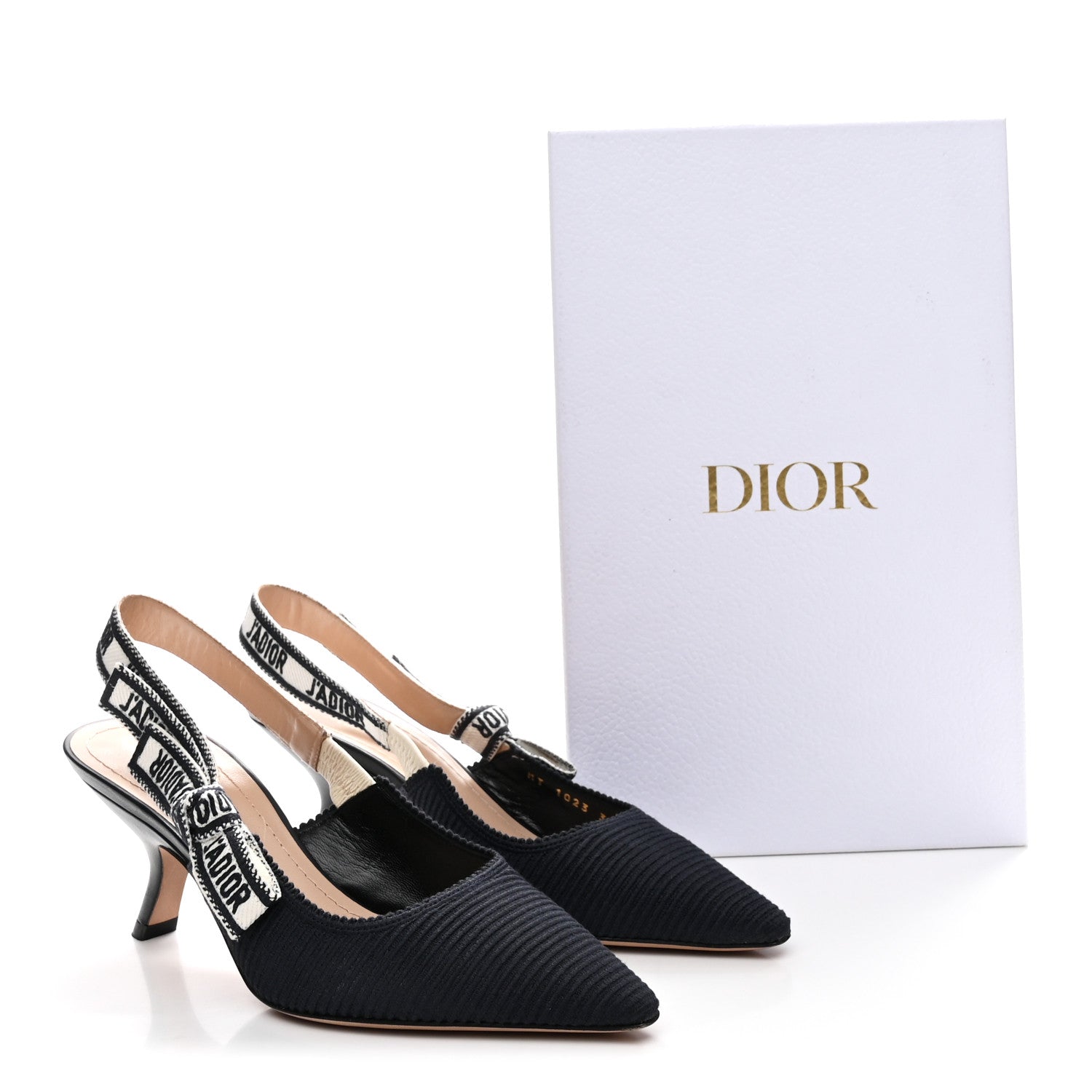 Christian Dior Technical Canvas Ribbon J Adior Slingback 65mm Pumps 37 Deep Blue 10 of 10