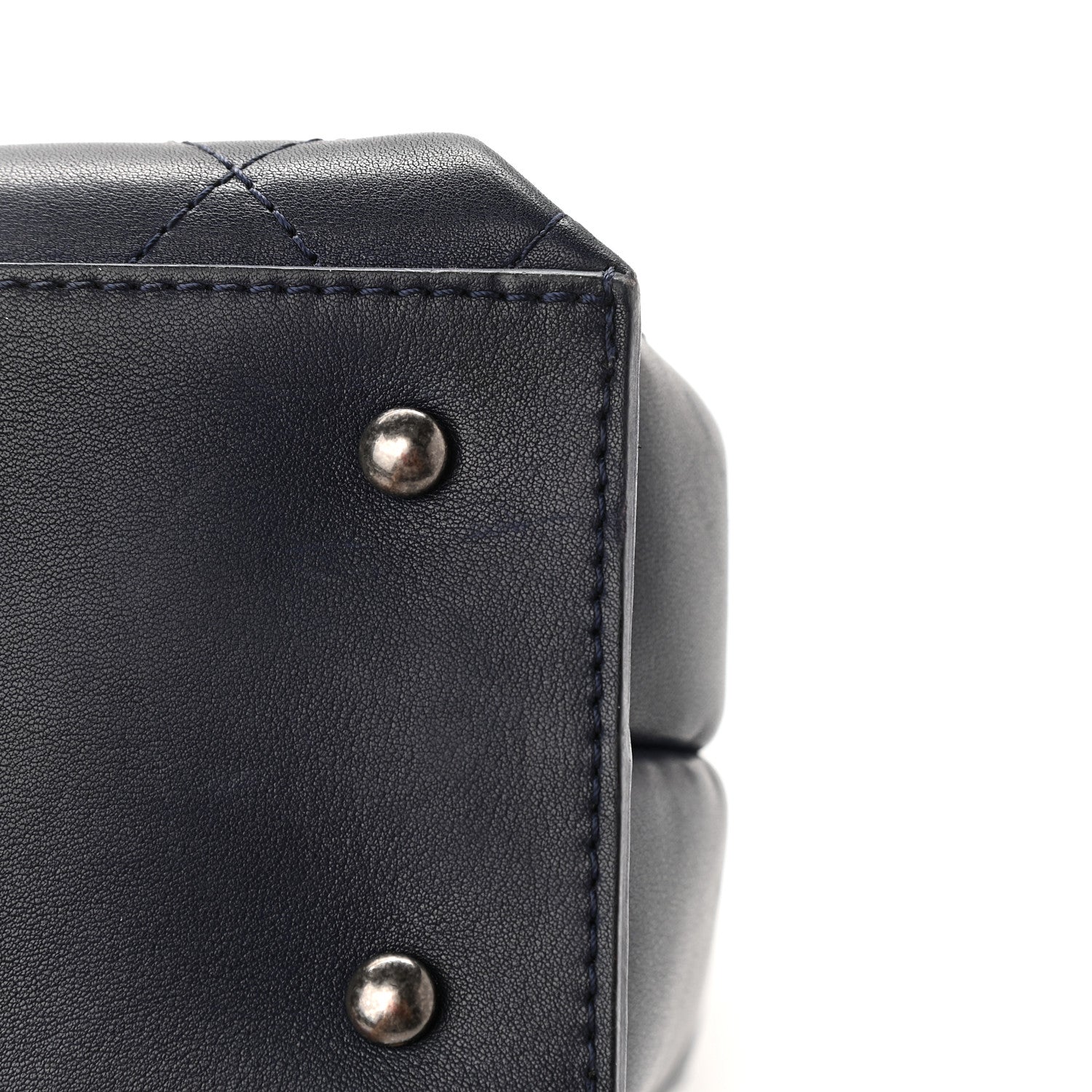 Chanel Calfskin Stitched Urban Luxury Top Handle Bag Navy 12 of 14